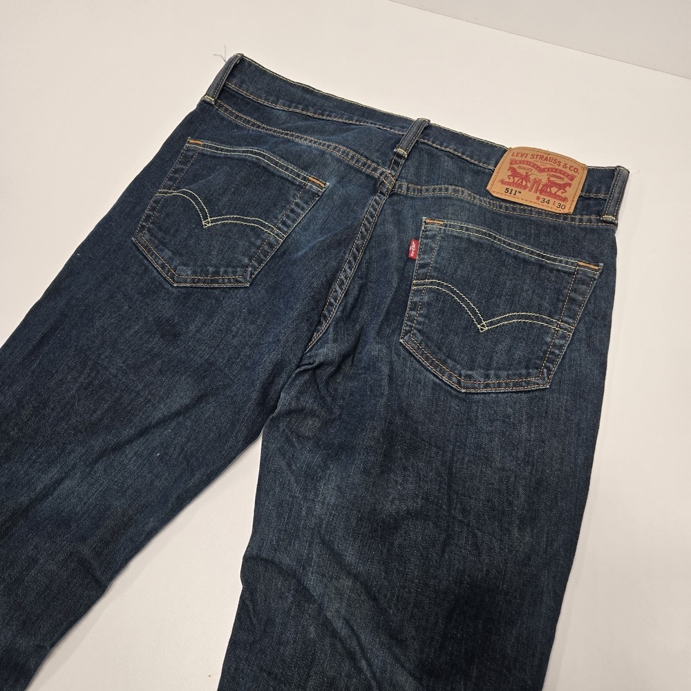 Levis Jeans Mens 34x30 Dark Wash Denim 511 Style Straight Western Cowboy